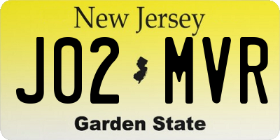 NJ license plate J02MVR