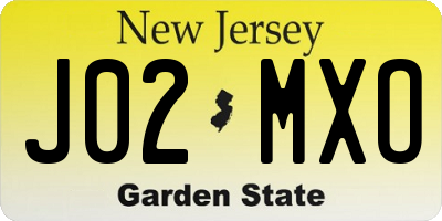 NJ license plate J02MXO