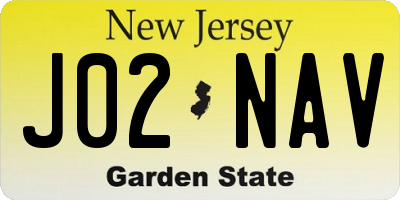 NJ license plate J02NAV