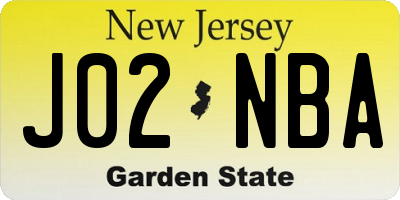 NJ license plate J02NBA