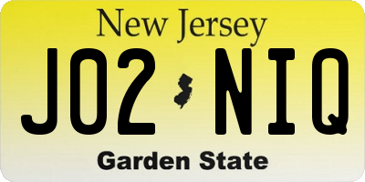 NJ license plate J02NIQ
