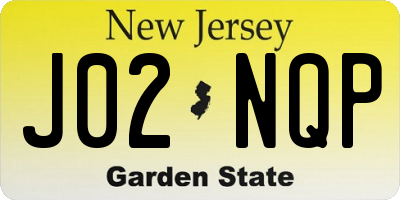 NJ license plate J02NQP