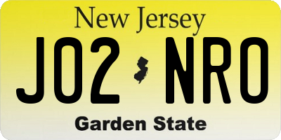 NJ license plate J02NRO