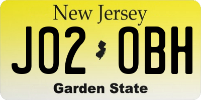 NJ license plate J02OBH