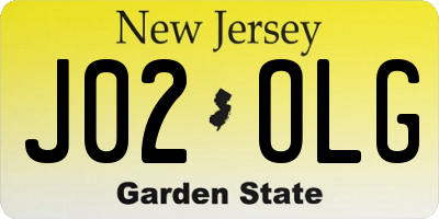NJ license plate J02OLG