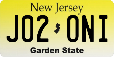 NJ license plate J02ONI