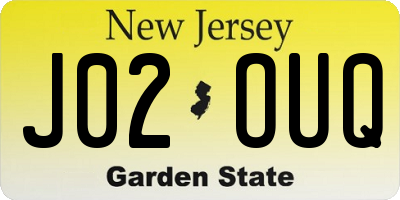 NJ license plate J02OUQ