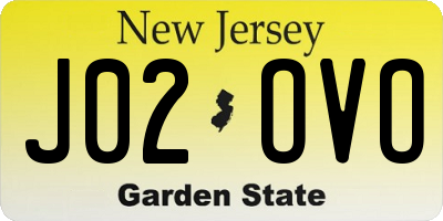 NJ license plate J02OVO
