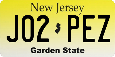 NJ license plate J02PEZ