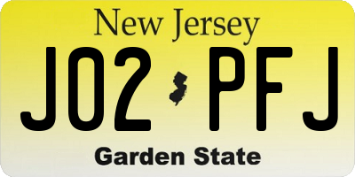 NJ license plate J02PFJ