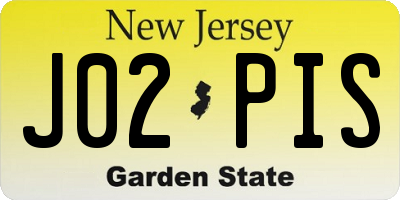 NJ license plate J02PIS