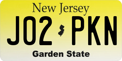 NJ license plate J02PKN
