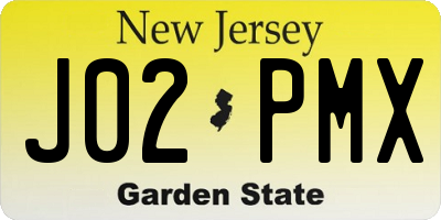 NJ license plate J02PMX