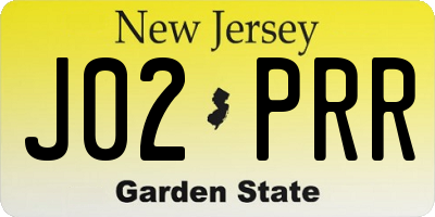 NJ license plate J02PRR