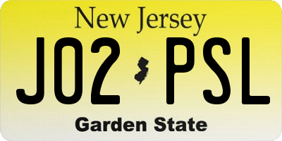 NJ license plate J02PSL