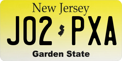 NJ license plate J02PXA