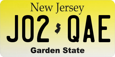 NJ license plate J02QAE