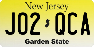 NJ license plate J02QCA