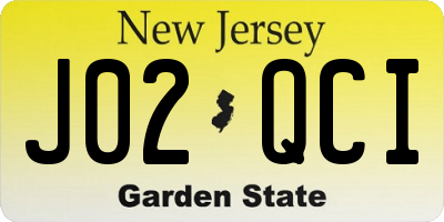 NJ license plate J02QCI