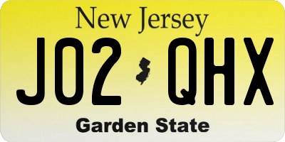 NJ license plate J02QHX