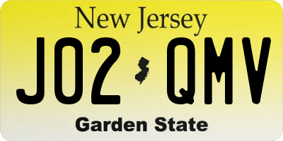 NJ license plate J02QMV