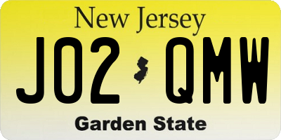 NJ license plate J02QMW