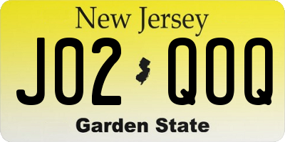 NJ license plate J02QOQ