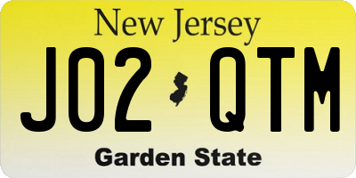 NJ license plate J02QTM