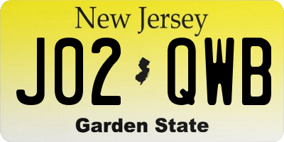 NJ license plate J02QWB