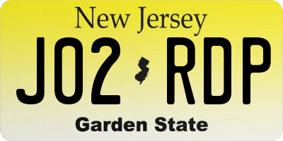 NJ license plate J02RDP