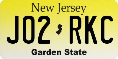 NJ license plate J02RKC