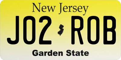 NJ license plate J02ROB