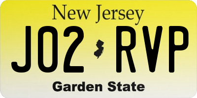 NJ license plate J02RVP