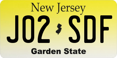 NJ license plate J02SDF