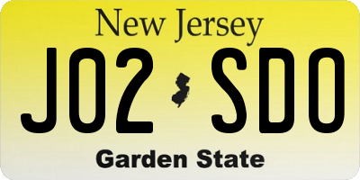 NJ license plate J02SDO
