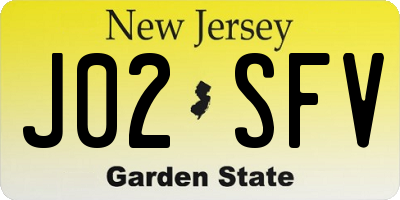 NJ license plate J02SFV