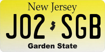 NJ license plate J02SGB