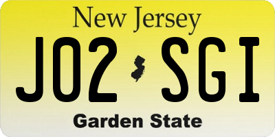 NJ license plate J02SGI