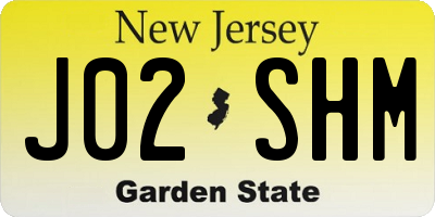 NJ license plate J02SHM