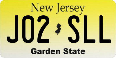 NJ license plate J02SLL