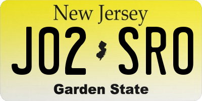 NJ license plate J02SRO