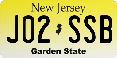 NJ license plate J02SSB