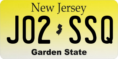 NJ license plate J02SSQ