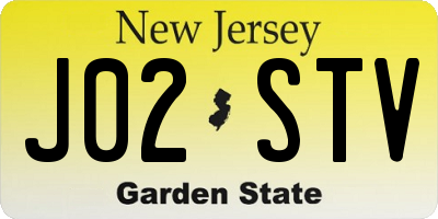 NJ license plate J02STV