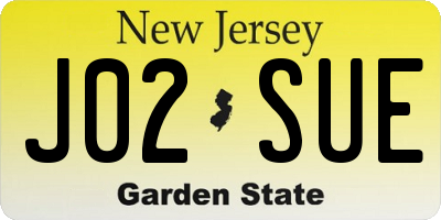 NJ license plate J02SUE
