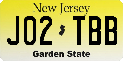 NJ license plate J02TBB