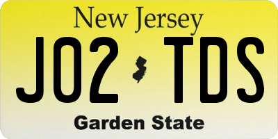 NJ license plate J02TDS