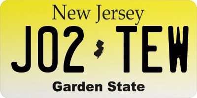 NJ license plate J02TEW