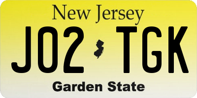 NJ license plate J02TGK