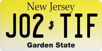 NJ license plate J02TIF